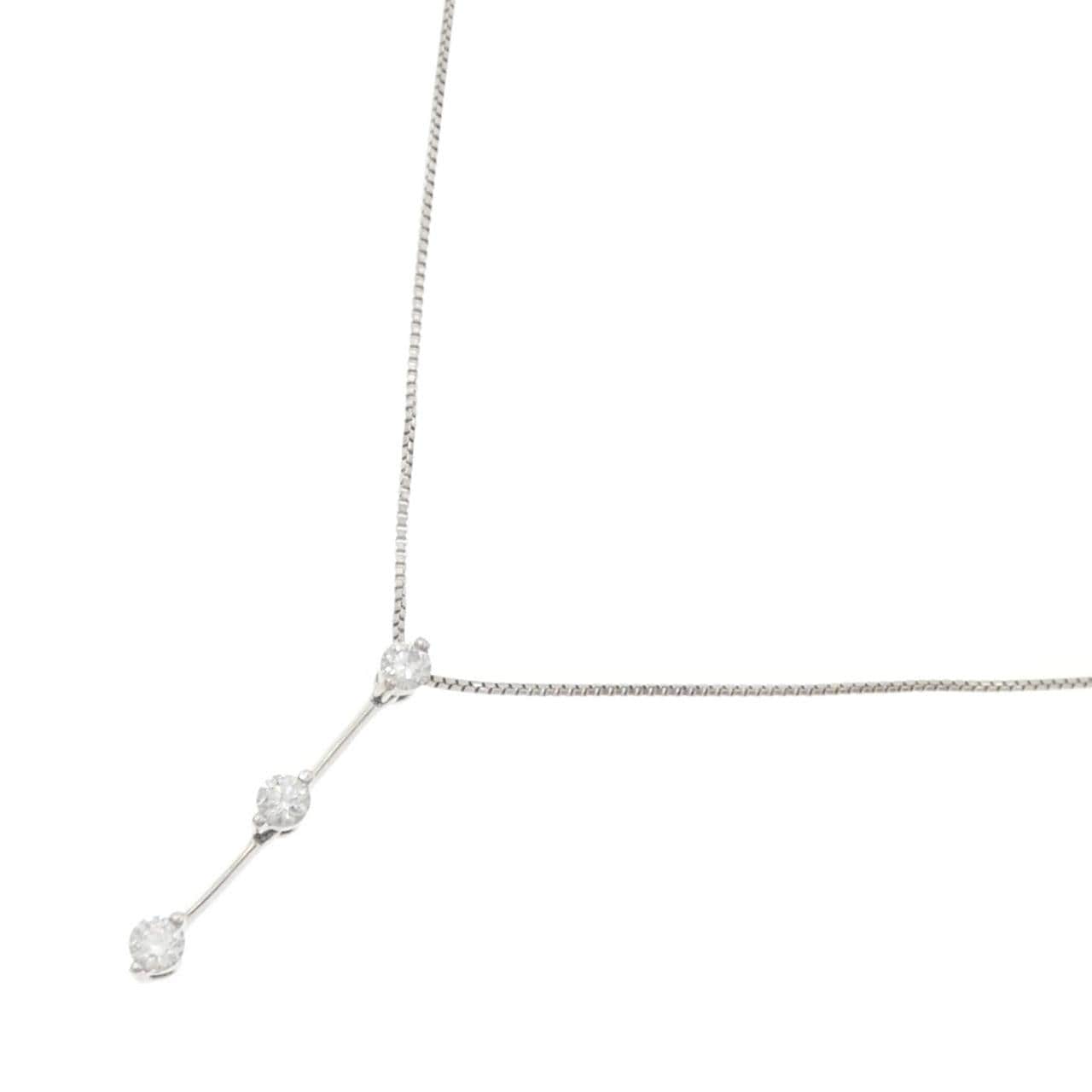 PT900/PT850 スリーストーン ダイヤモンド ネックレス 0.20CT