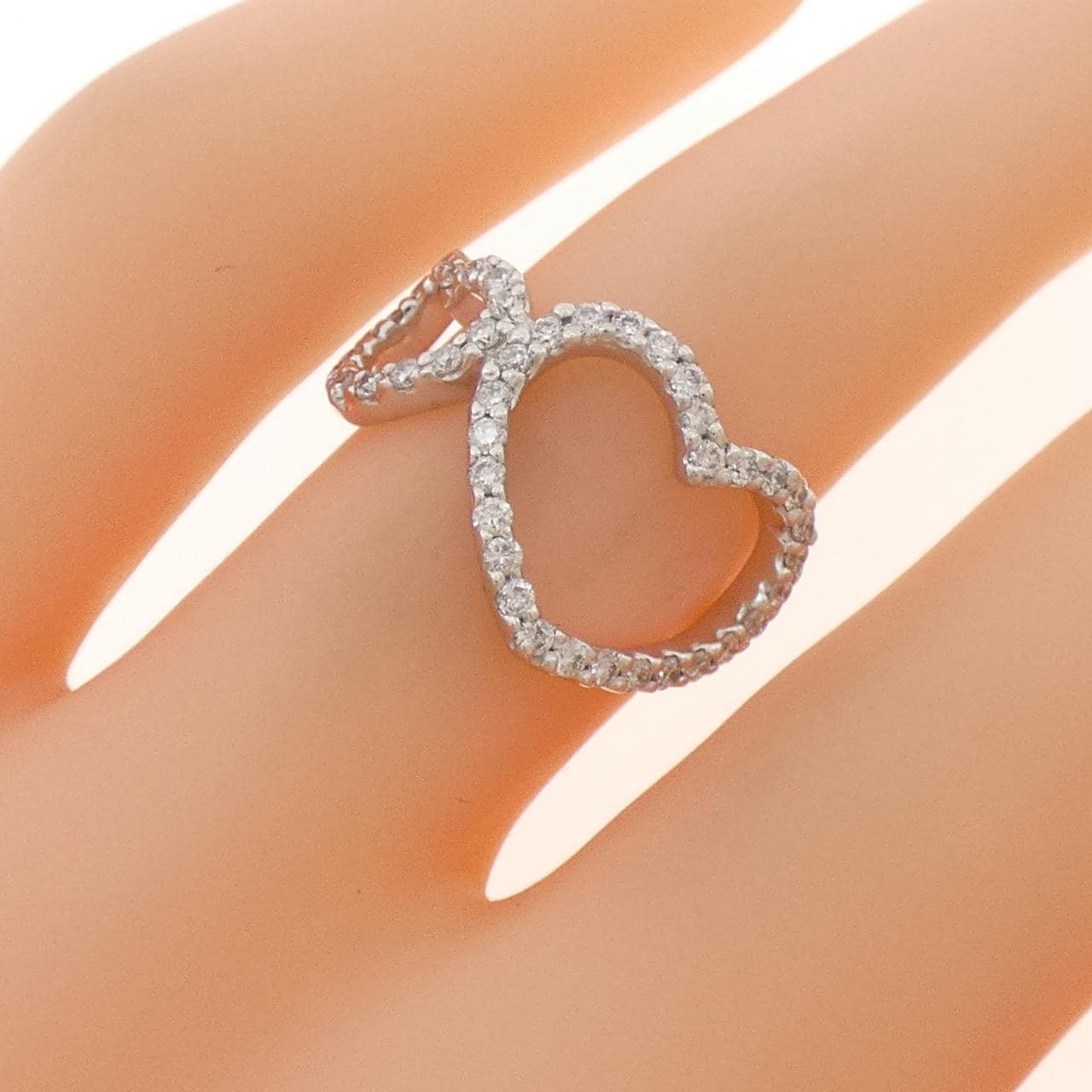 K18WG ハート ダイヤモンド リング 0.44CT