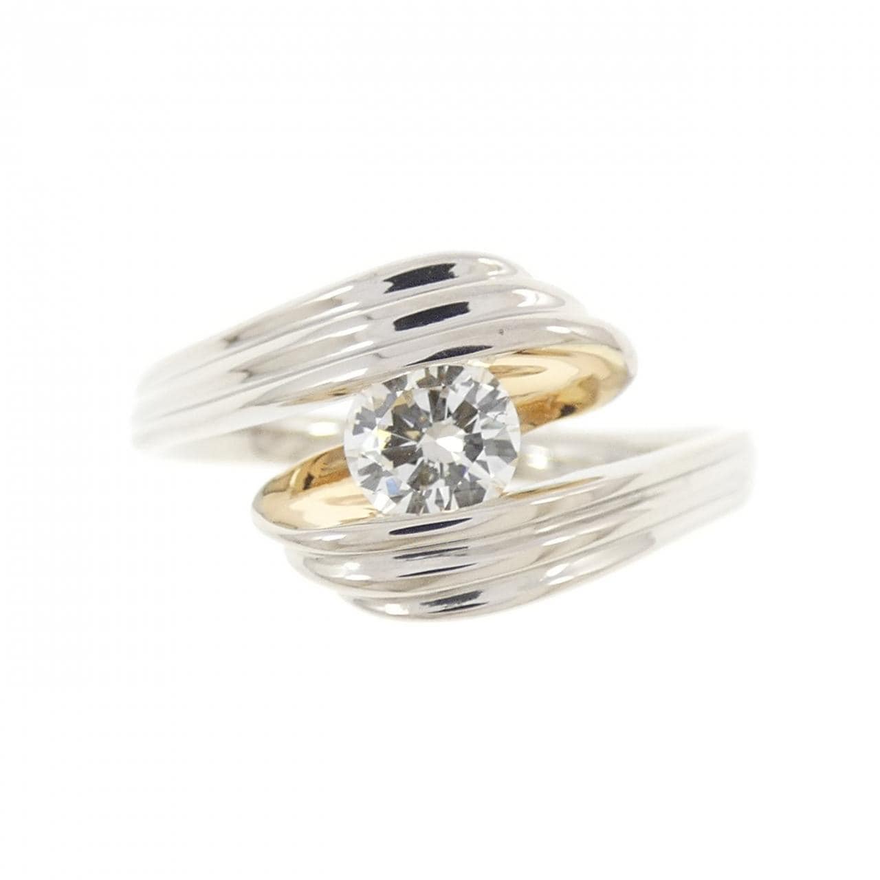 PT900/K18YG ダイヤモンド リング 0.318CT