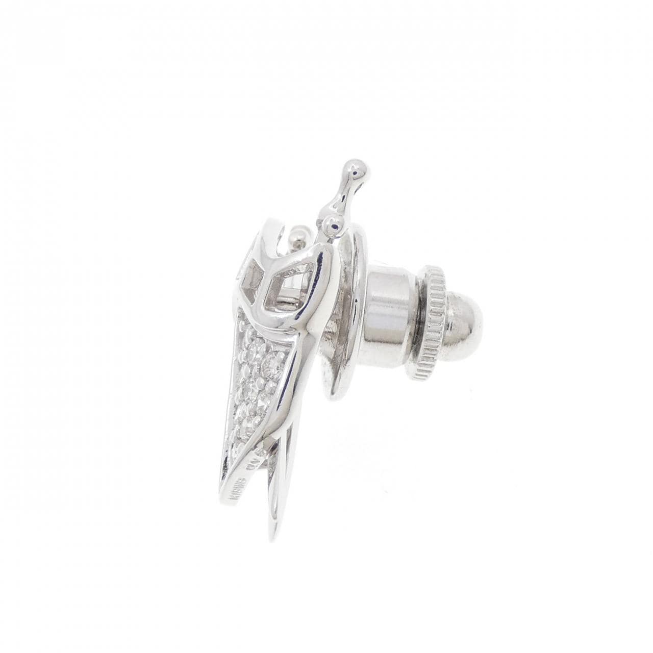 K18WG パヴェ ダイヤモンド ブローチ 0.15CT
