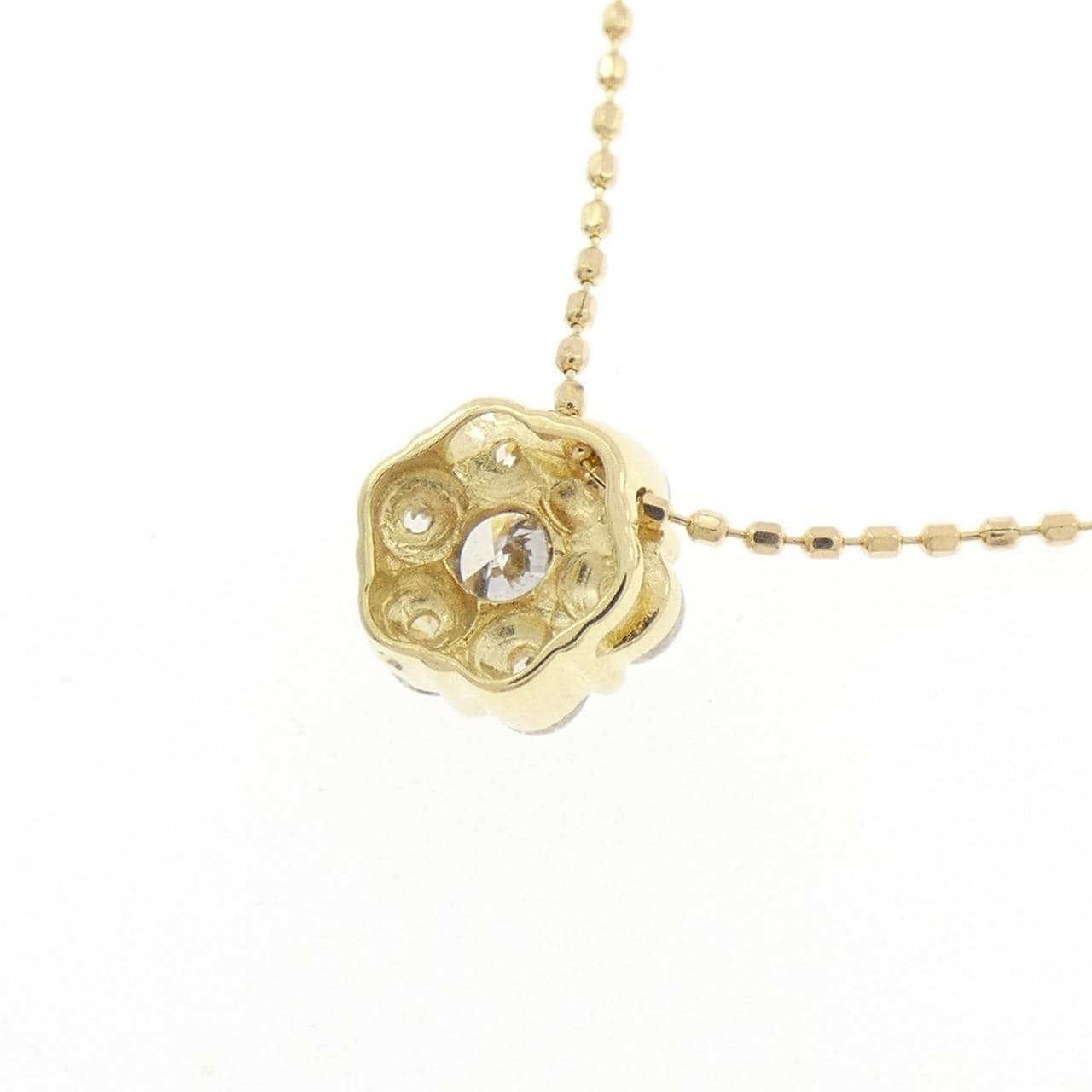 K18YG フラワー ダイヤモンド ネックレス 0.50CT