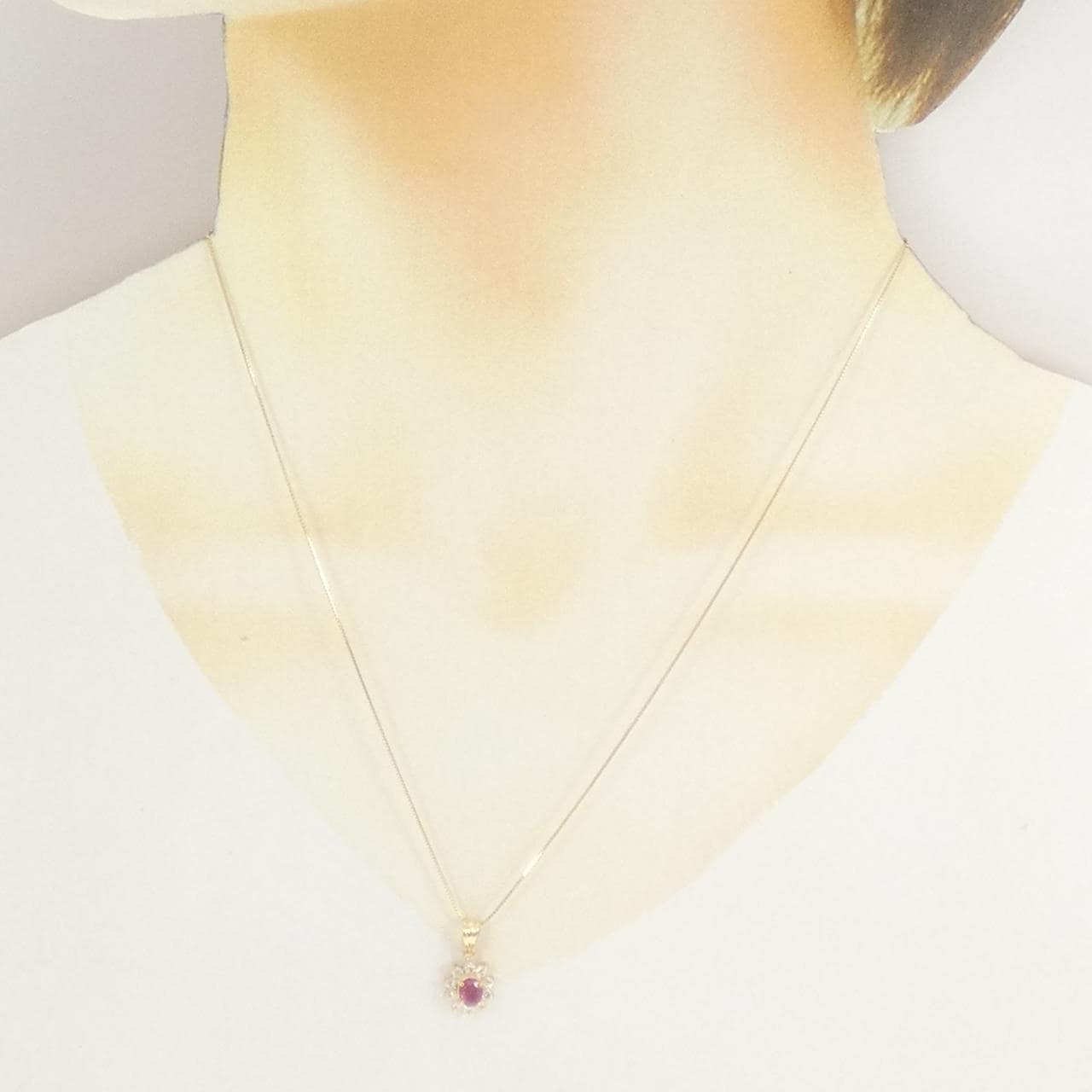 K18YG ルビー ネックレス 0.30CT