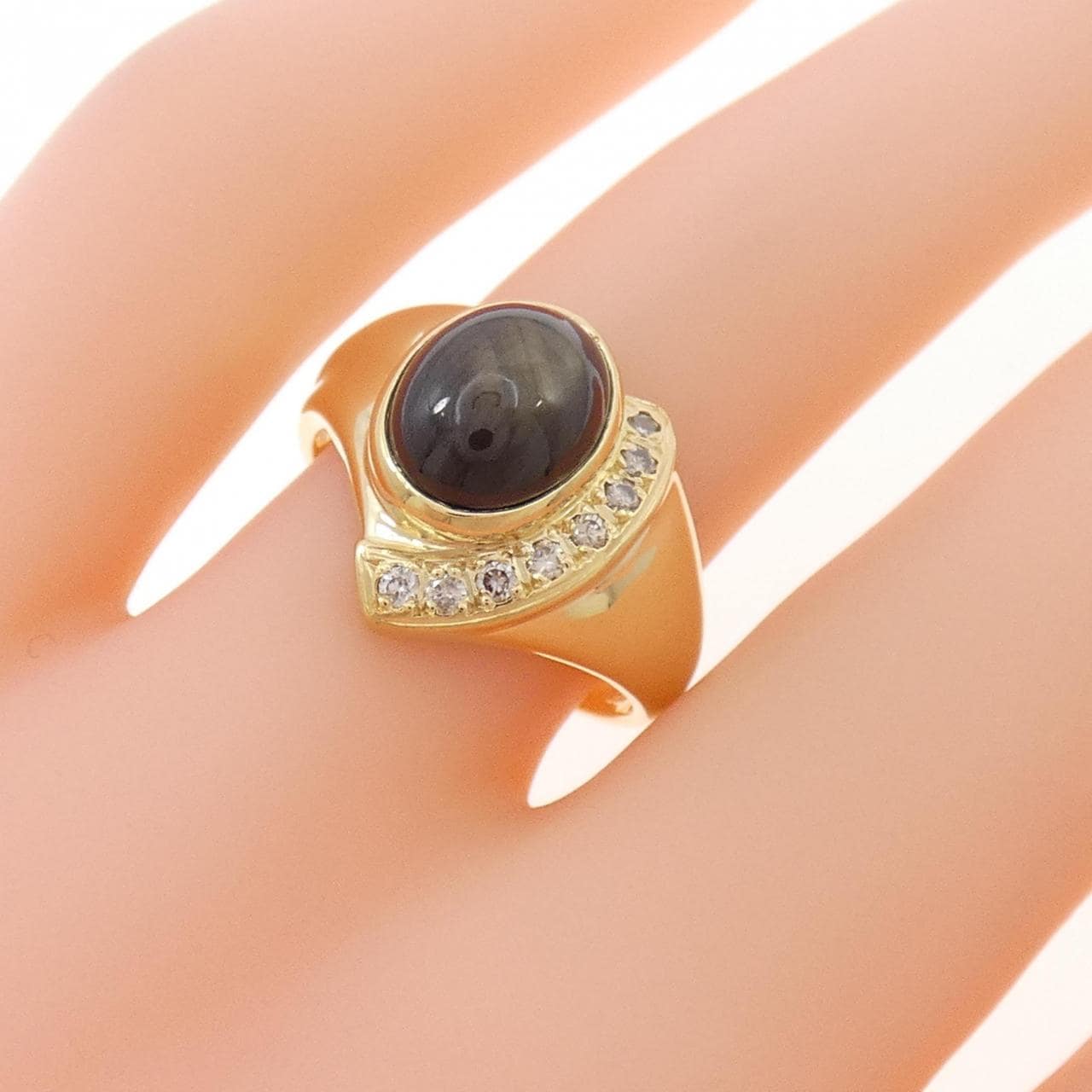 K18YG スターサファイヤ リング 3.60CT