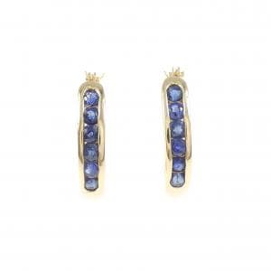 K18YG サファイヤ フープ ピアス 0.72CT