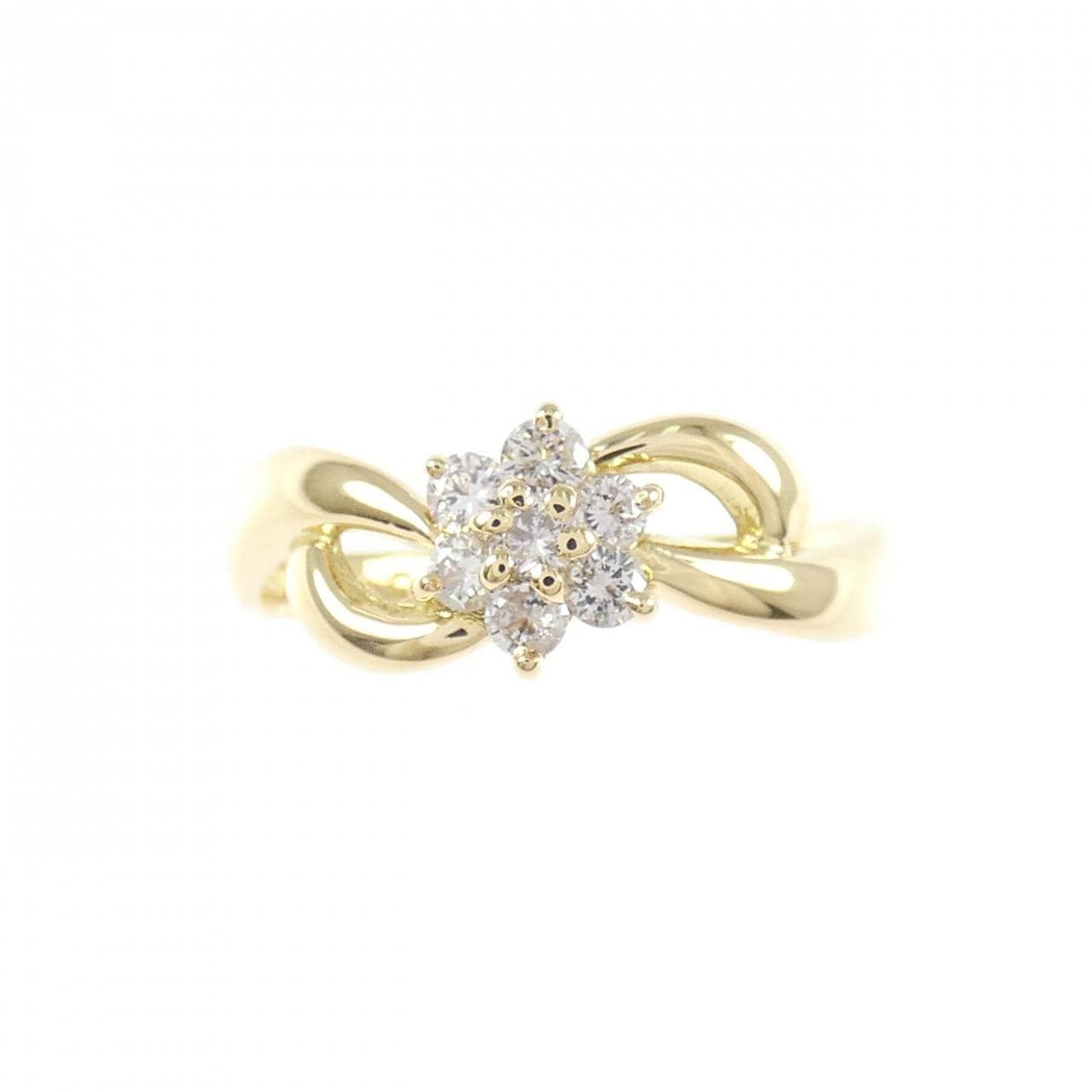 K18YG フラワー ダイヤモンド リング 0.20CT