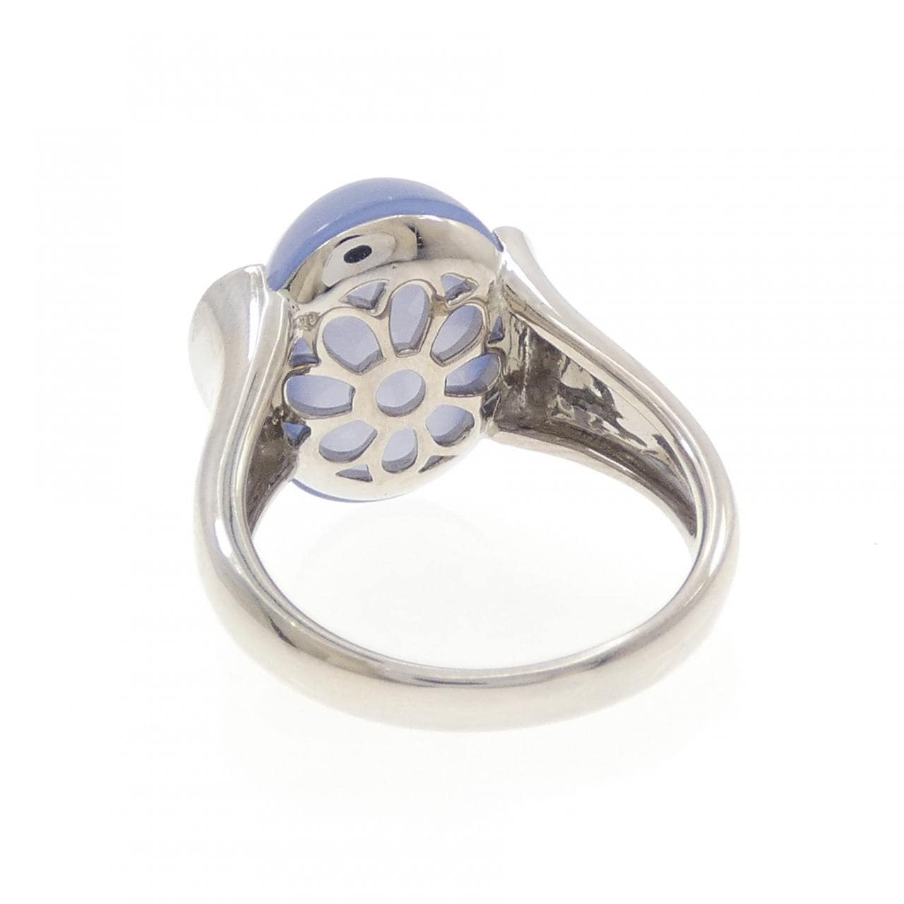 K18WG カルセドニー リング 9.38CT