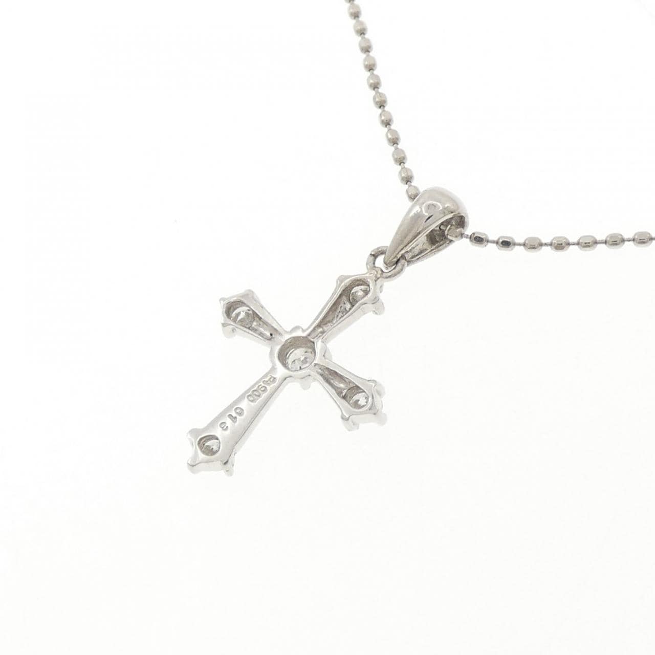 PT900/PT850 クロス ダイヤモンド ネックレス 0.13CT