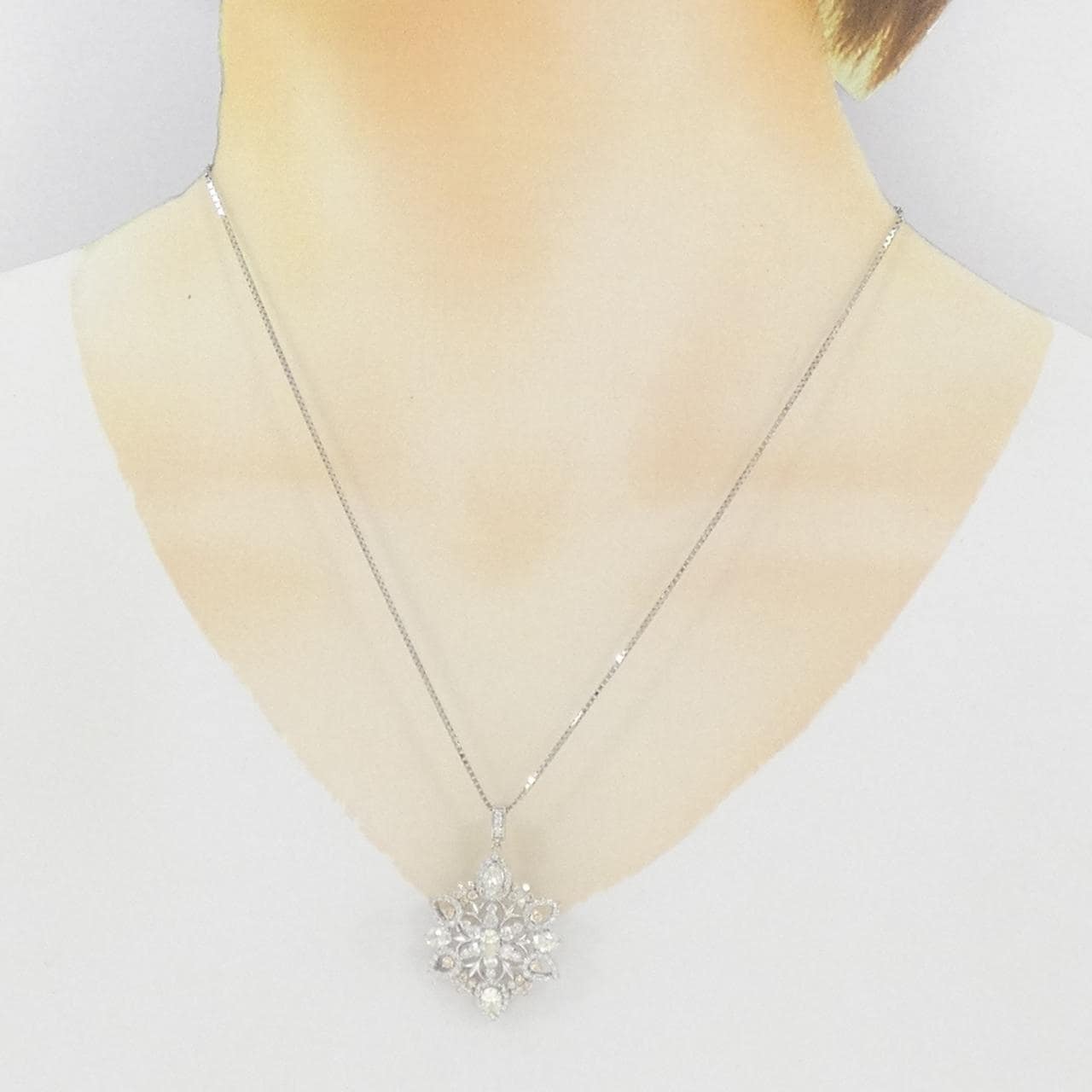 PT900/PT850 ダイヤモンド ネックレス 1.16CT