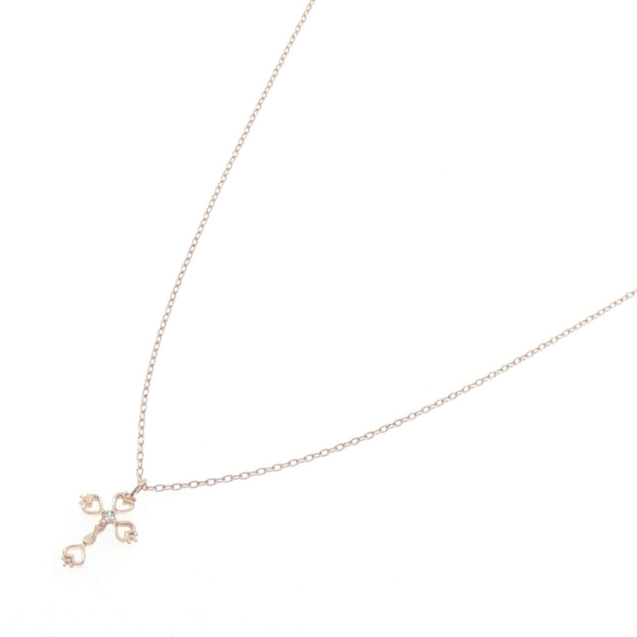 K10PG クロス ダイヤモンド ネックレス