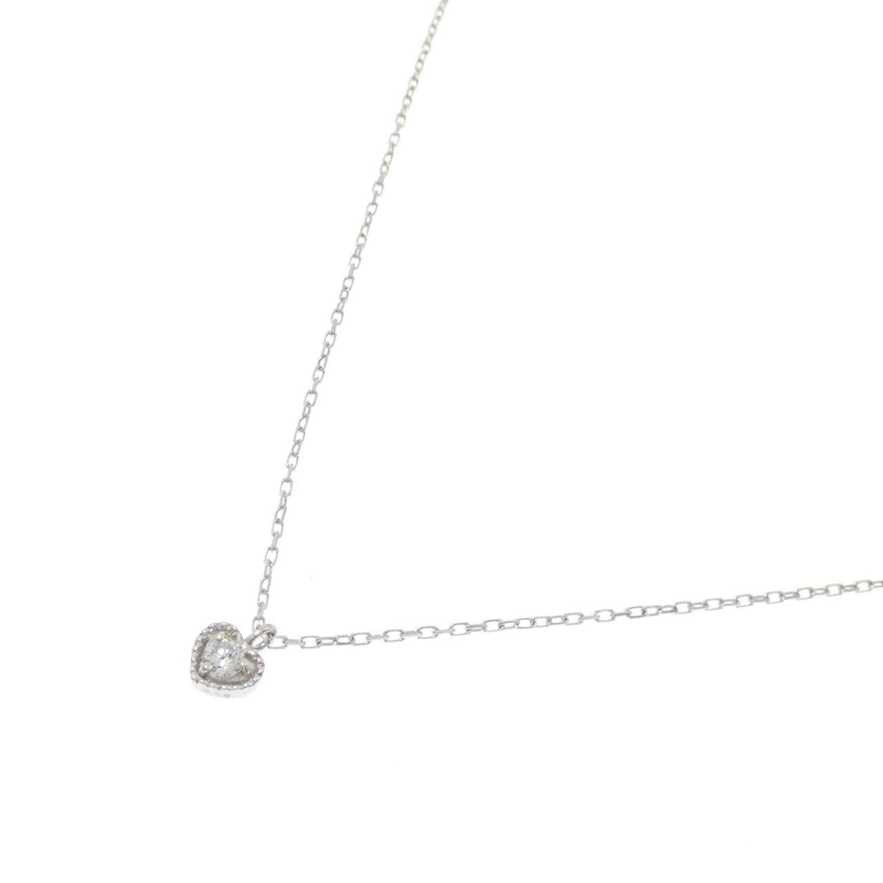 K10WG ハート ダイヤモンド ネックレス 0.05CT