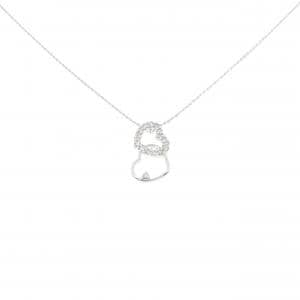 K18WG ハート ダイヤモンド ネックレス 0.20CT