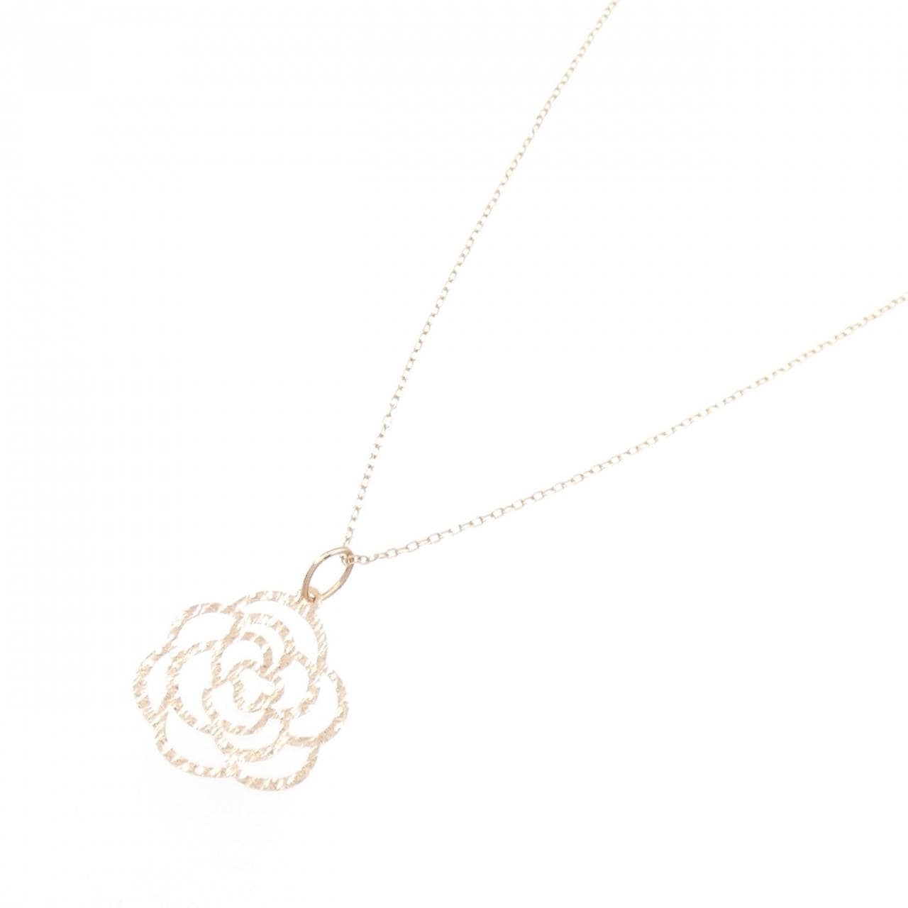 K18PG flower necklace