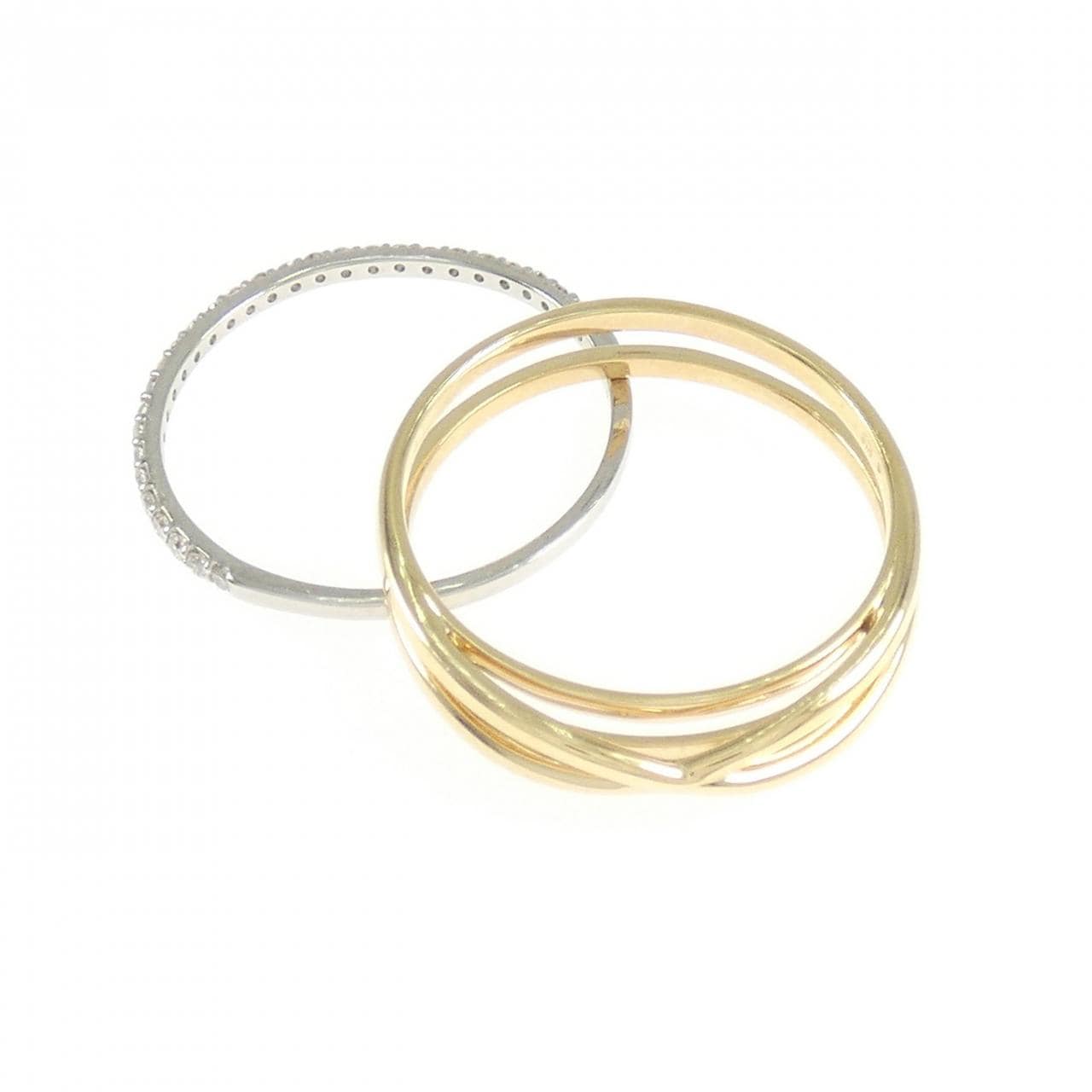 K18YG/PT900 ダイヤモンド リング 0.20CT