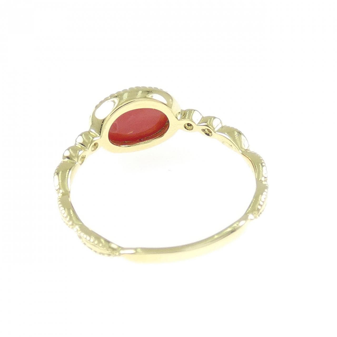K18YG サンゴ リング 1.05CT