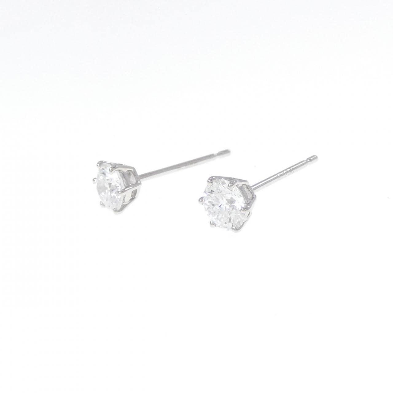 PT900 ダイヤモンド ピアス 0.312CT 0.319CT D VVS1-2 EX-VG