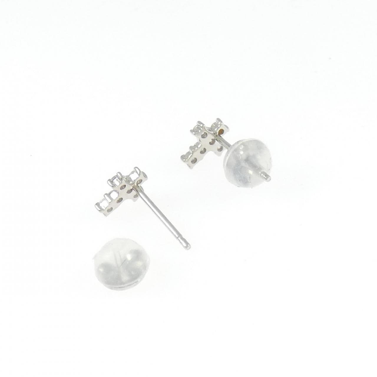 PT/PT900 クロス ダイヤモンド ピアス 0.12CT