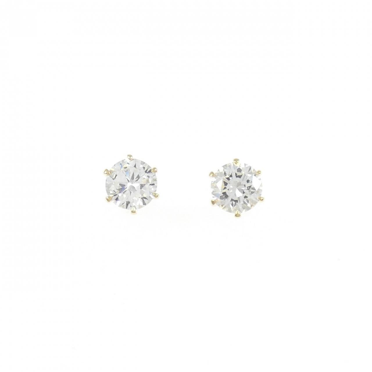 【リメイク】K18YG/ST ダイヤモンド ピアス 0.349CT 0.358CT E VS2 VG-GOOD