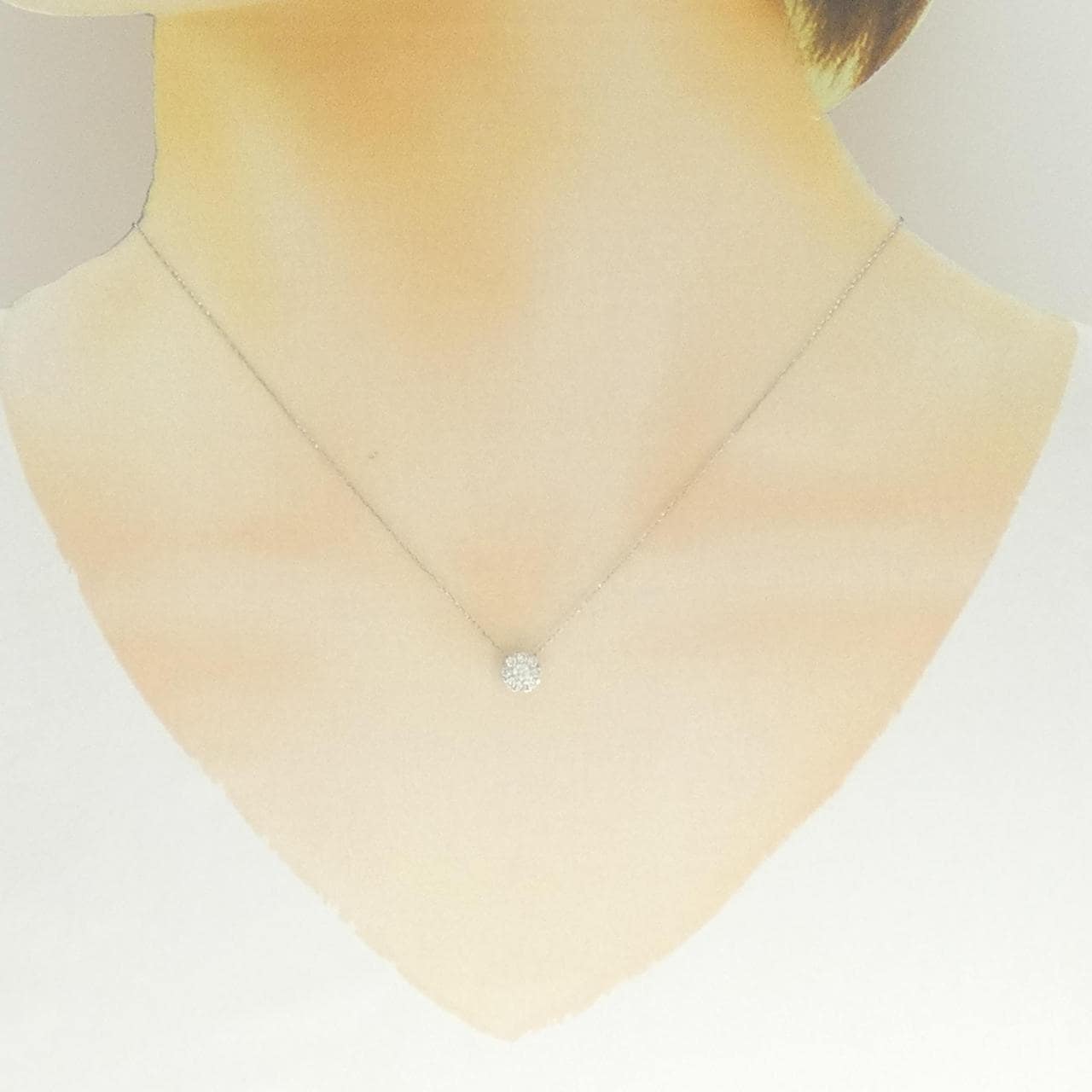 PT900 フラワー ダイヤモンド ネックレス 0.20CT