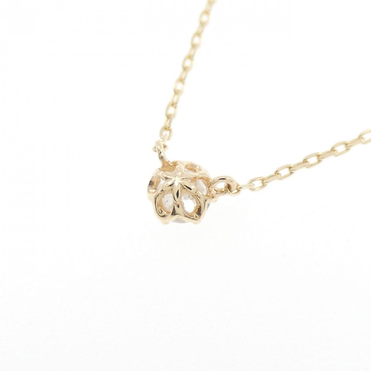 K10YG ソリティア ダイヤモンド ネックレス 0.09CT