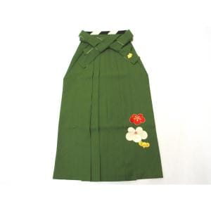 女袴　紅一点　刺繍入り　紐下９４ｃｍ　Ｌサイズ