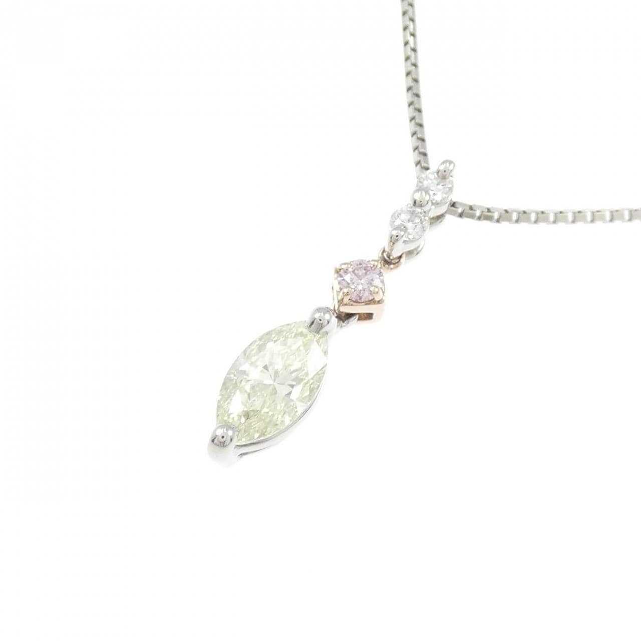 PT900/K18PG/PT850 ダイヤモンド ネックレス 0.526CT