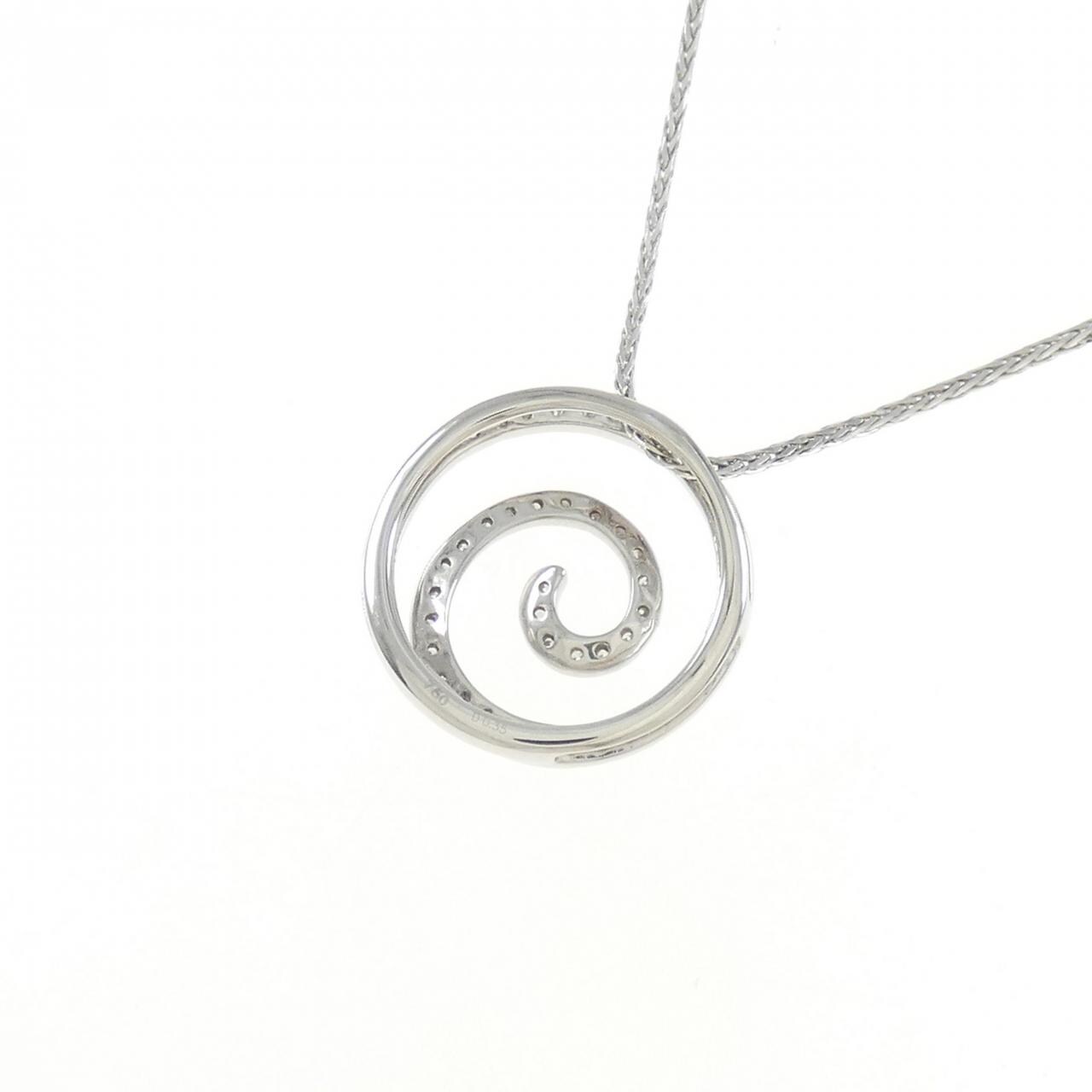 750WG/K18WG ダイヤモンド ネックレス 0.35CT