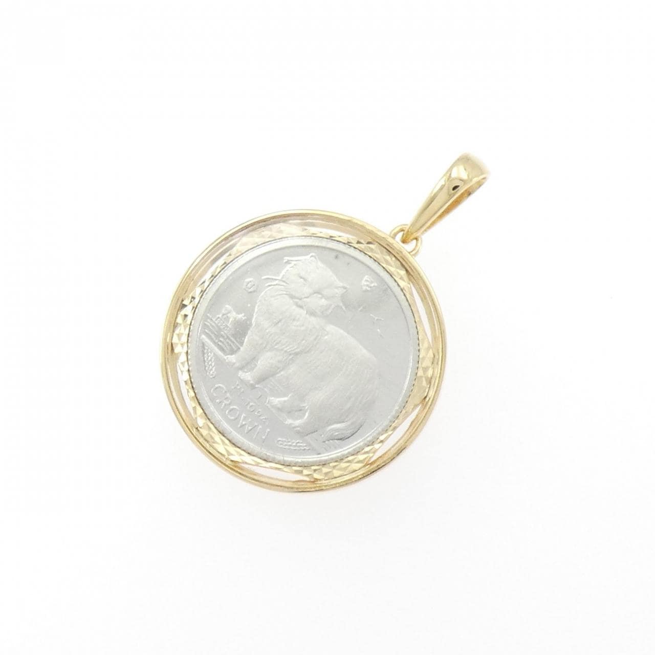 K18YG(枠) コイン ペンダント