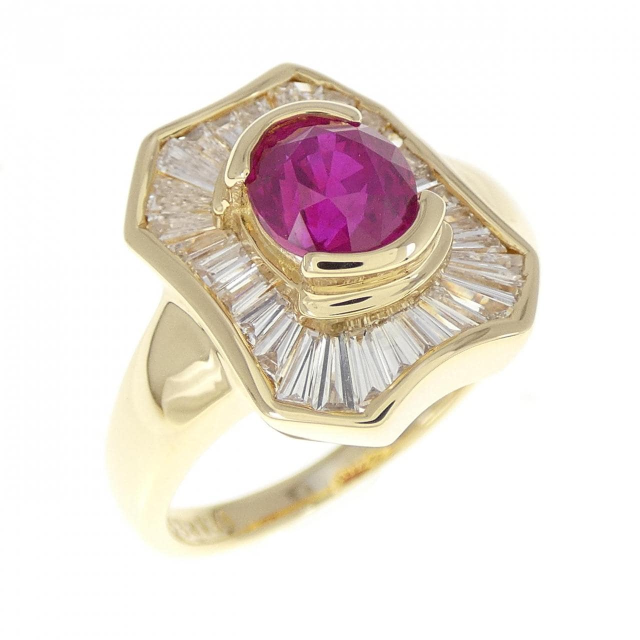 K18YG Ruby Ring 1.34CT Burmese