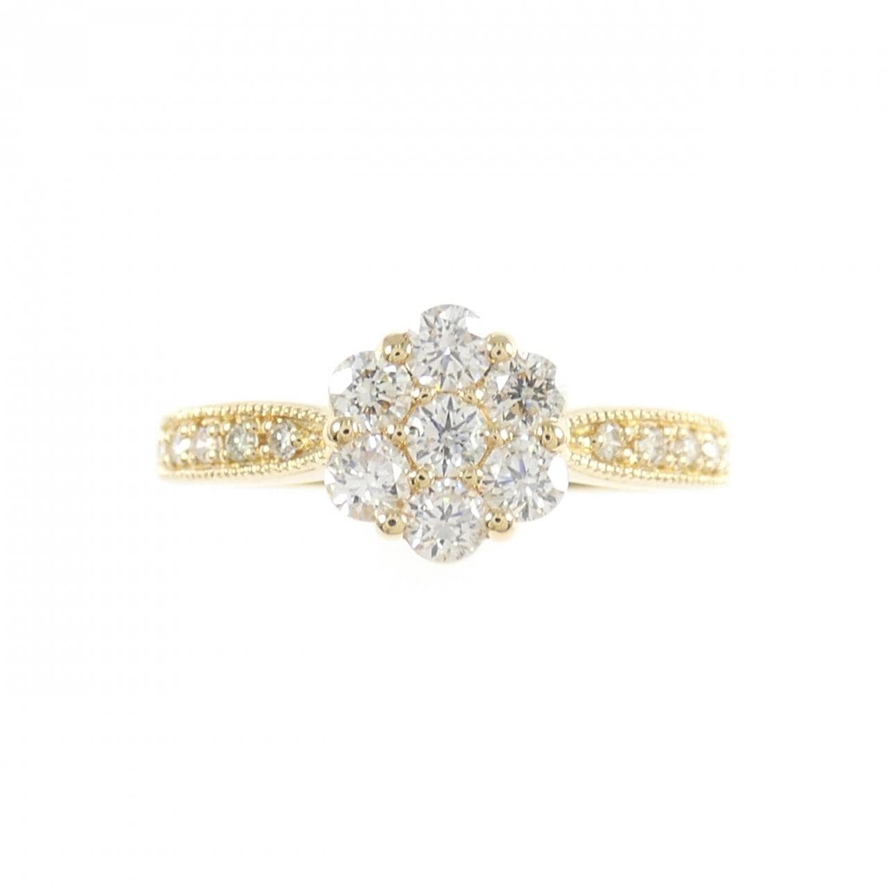 K18YG flower Diamond ring 0.50CT