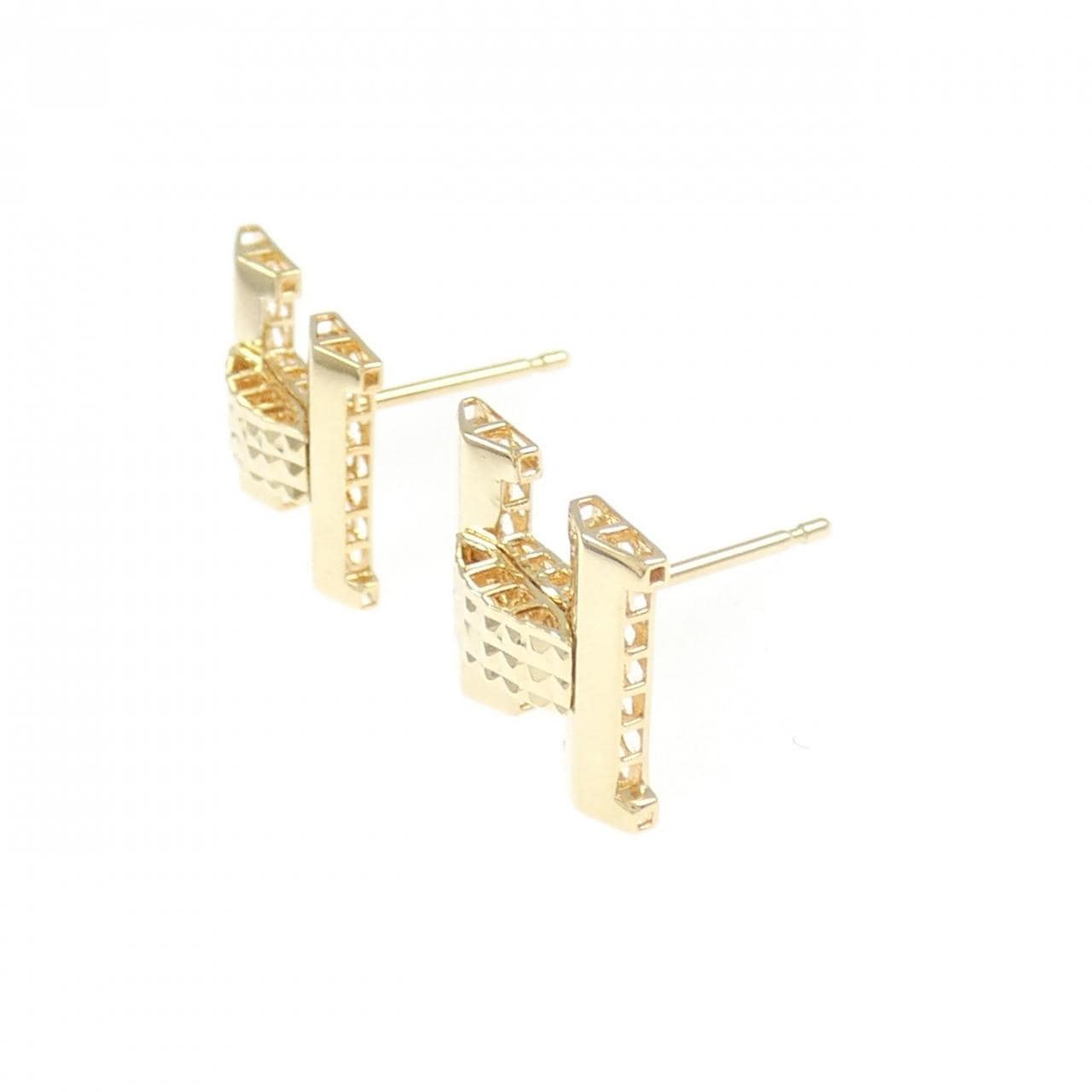 K18YG イニシャルH ピアス