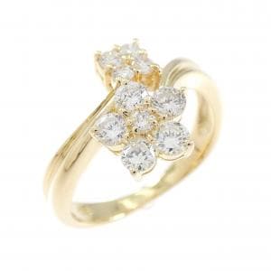 K18YG フラワー ダイヤモンド リング 0.50CT