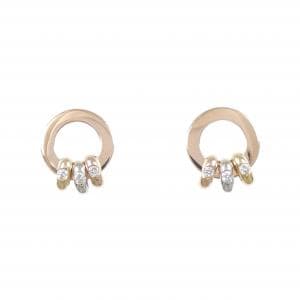K18スリーカラー ダイヤモンド ピアス 0.08CT