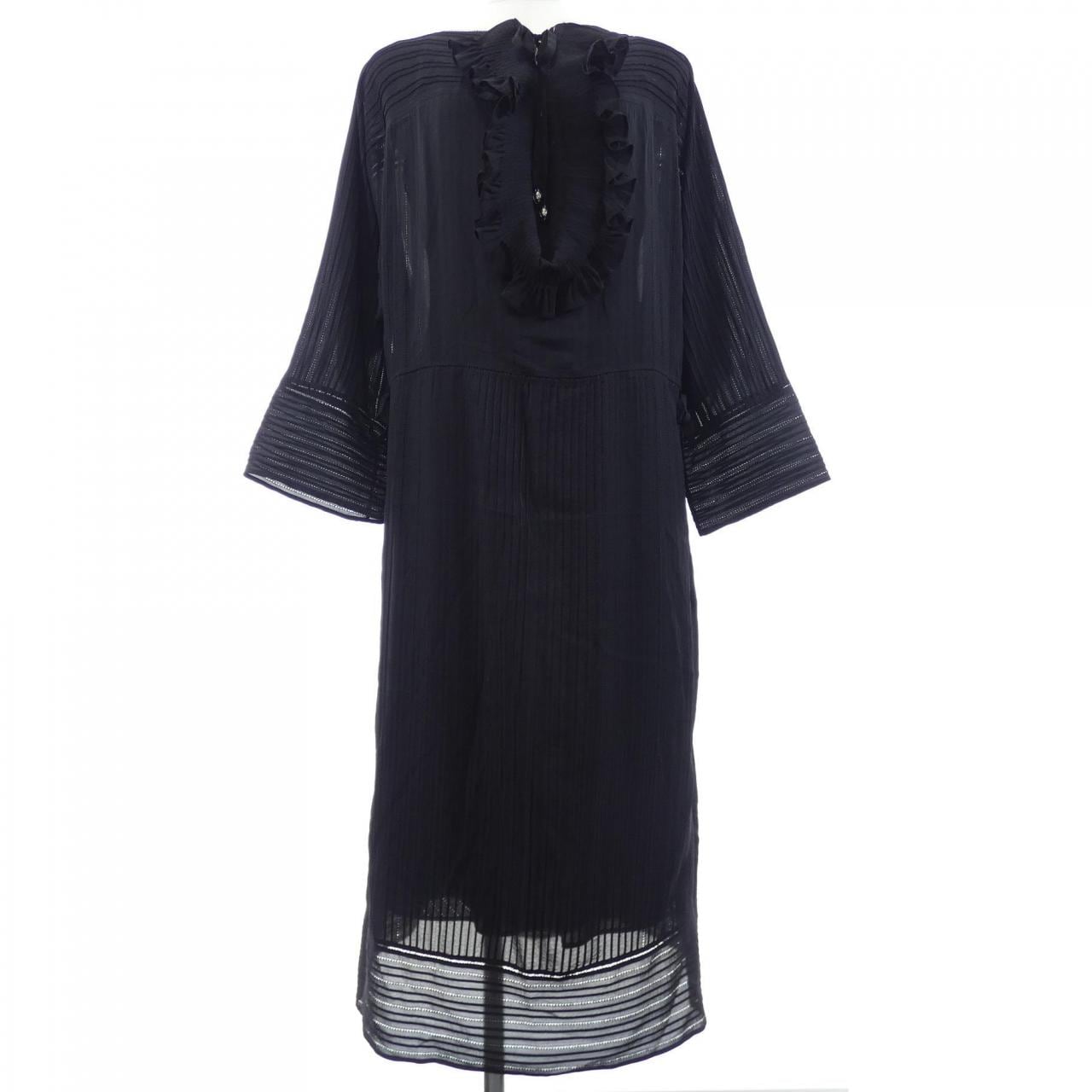 エルメス HERMES RUFFLED OPEN WORK DRESS 2H0517DV LOOK17 ワンピース