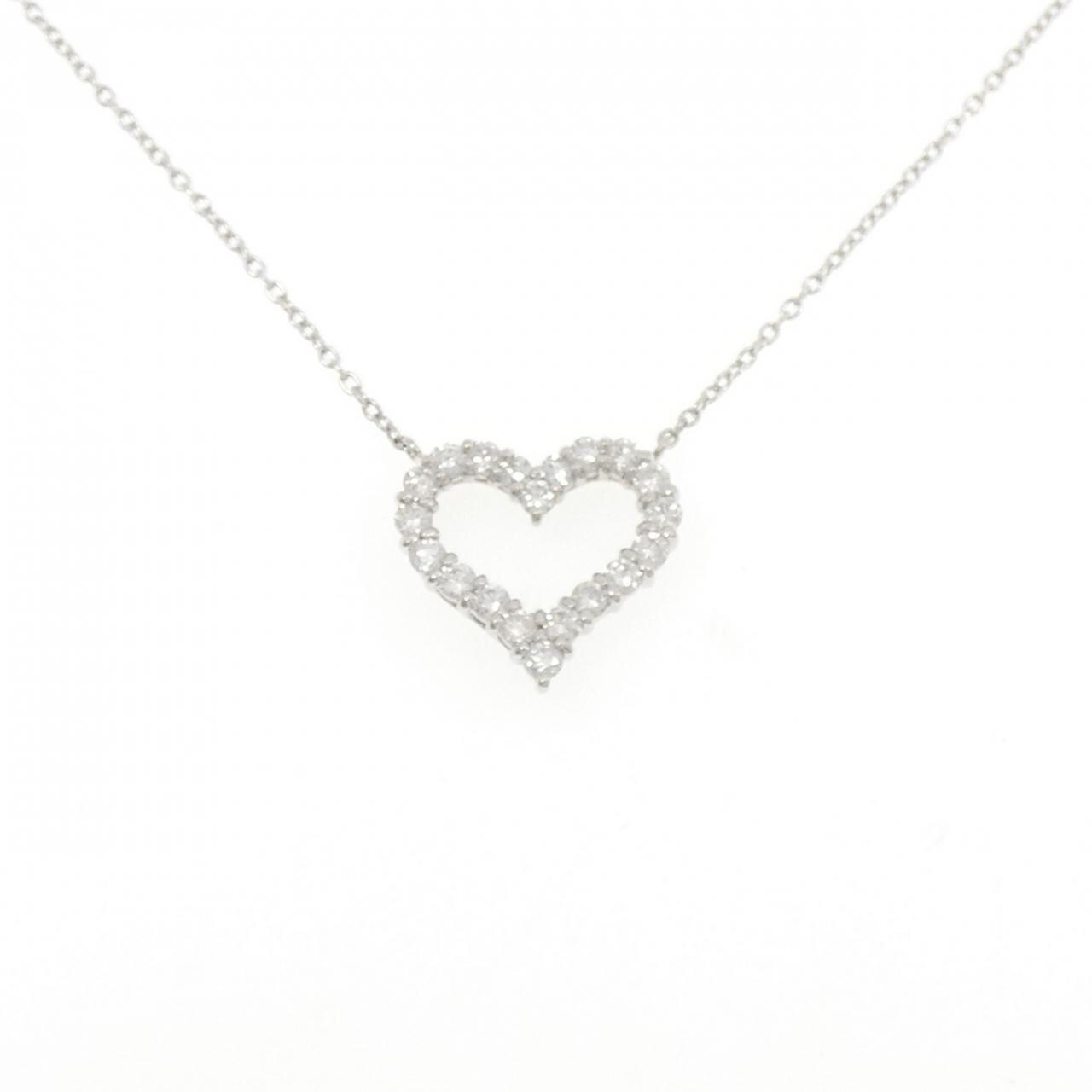 PT900/PT850 ハート ダイヤモンド ネックレス 1.00CT