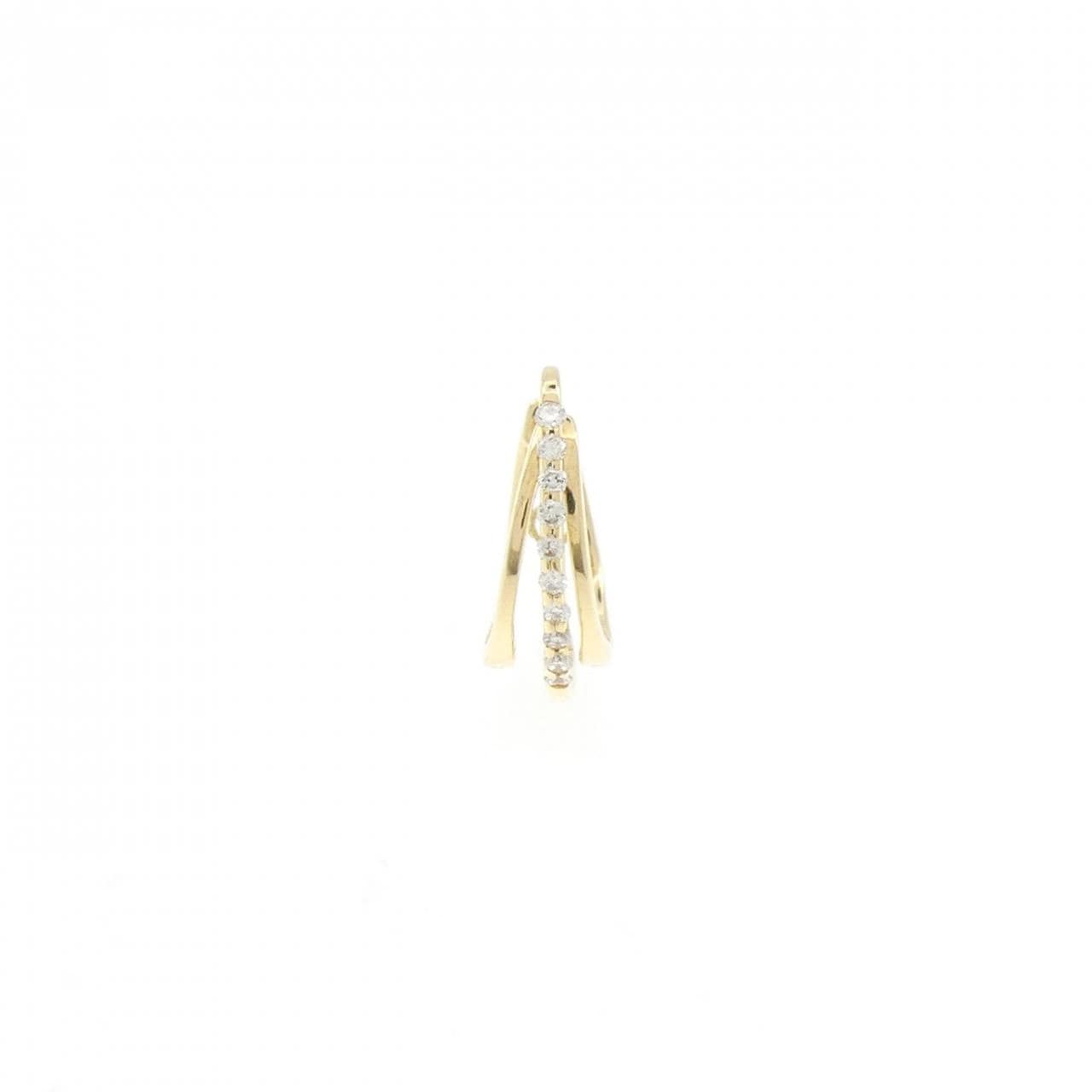 K18YG ダイヤモンド ピアス 0.10CT 片耳
