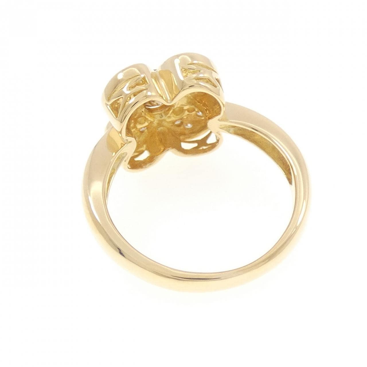 K18YG フラワー ダイヤモンド リング 0.422CT