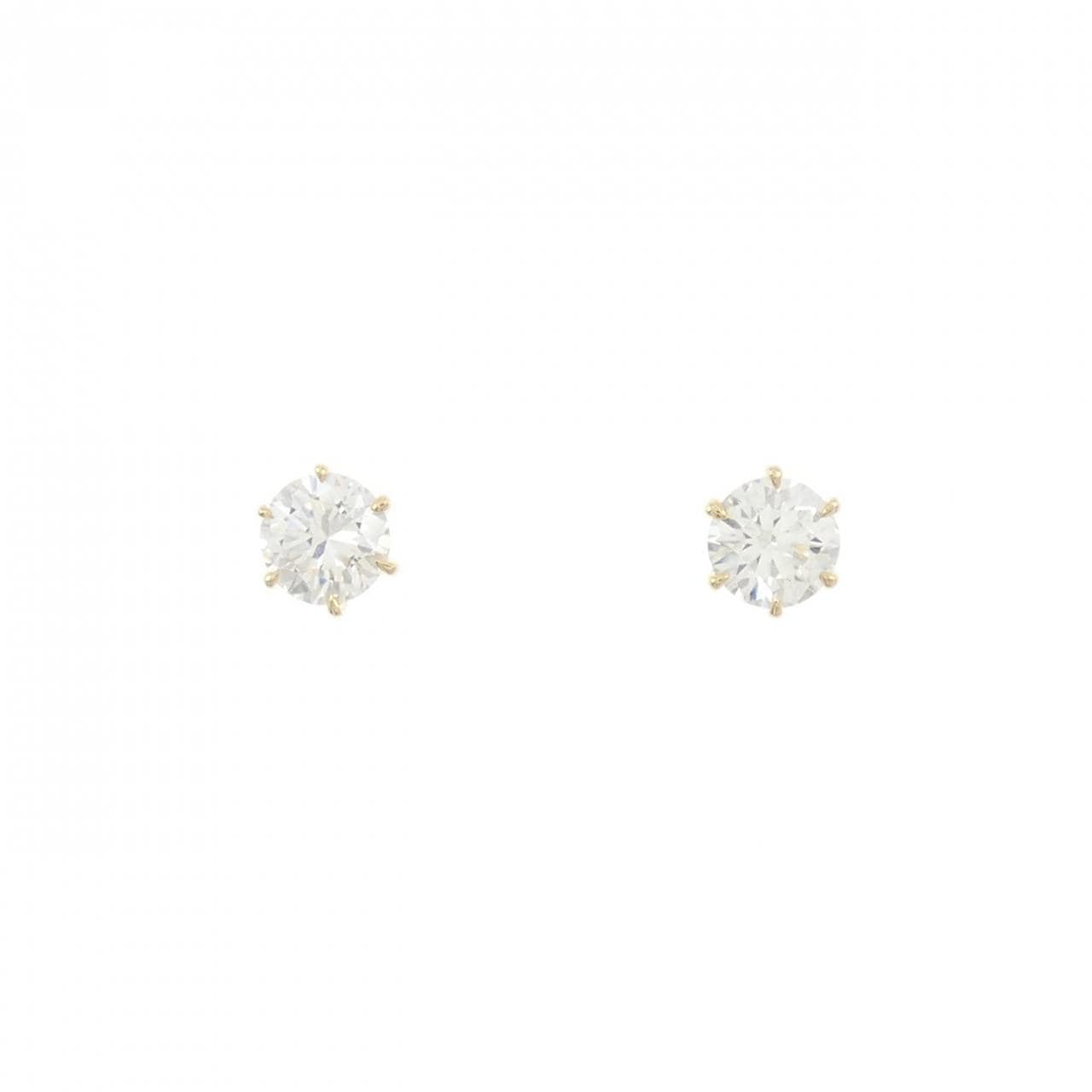 【リメイク】K18YG/ST ダイヤモンド ピアス 0.311CT 0.328CT H SI1 VG-Good