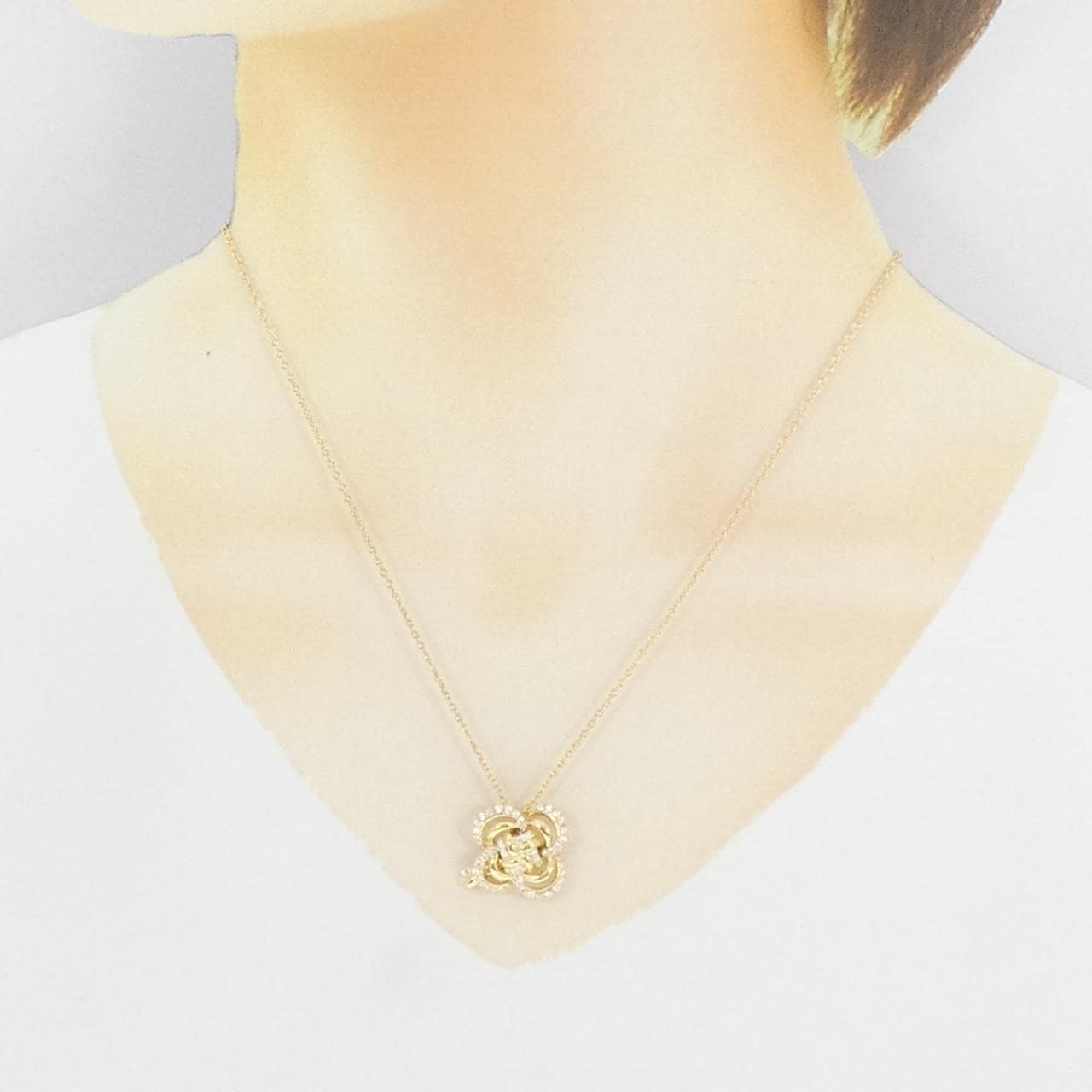 K18YG ダイヤモンド ネックレス 0.39CT
