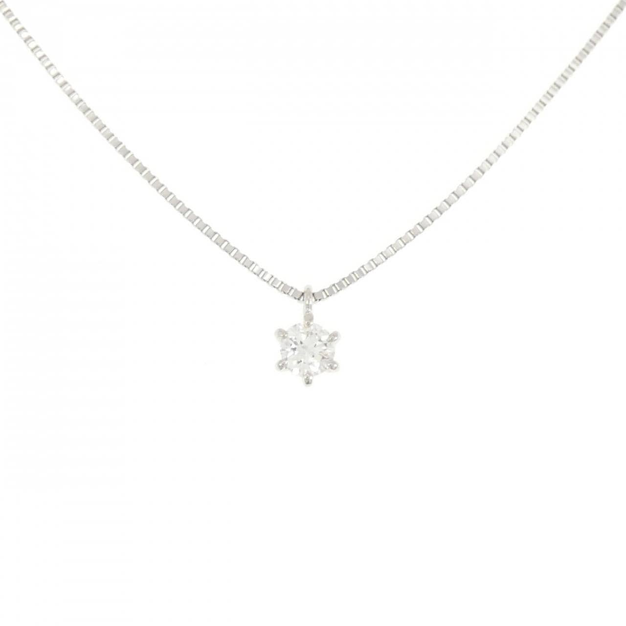 PT900/PT850 ソリティア ダイヤモンド ネックレス 0.23CT