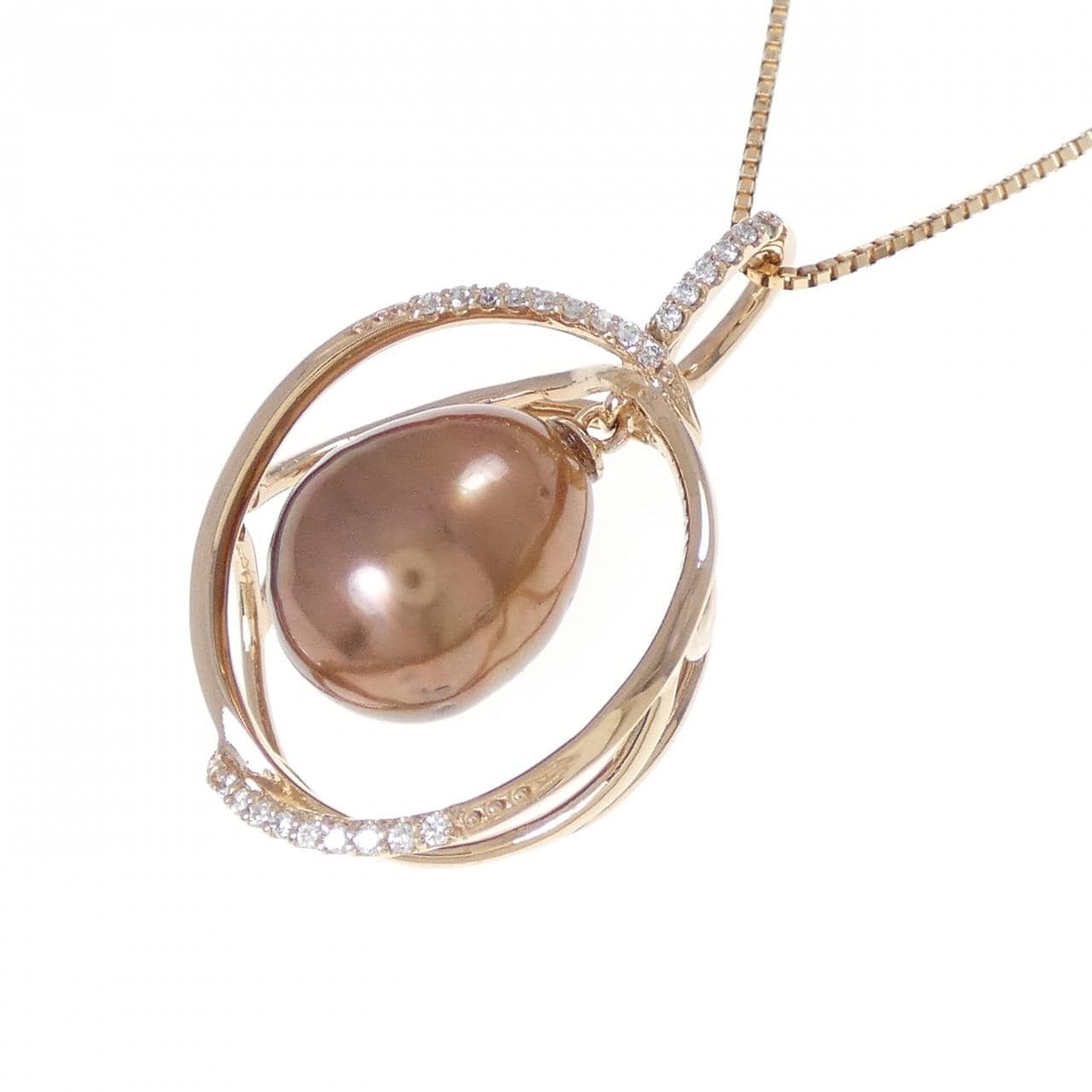 K18PG 黒蝶パール ネックレス