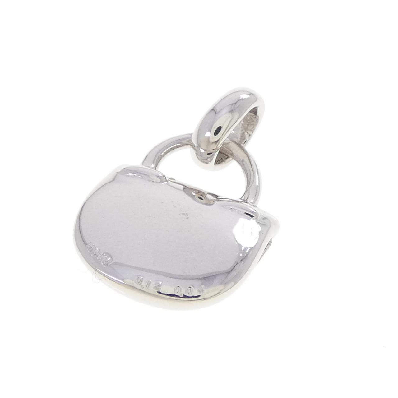 K18WG バッグ ダイヤモンド ペンダント 0.04CT