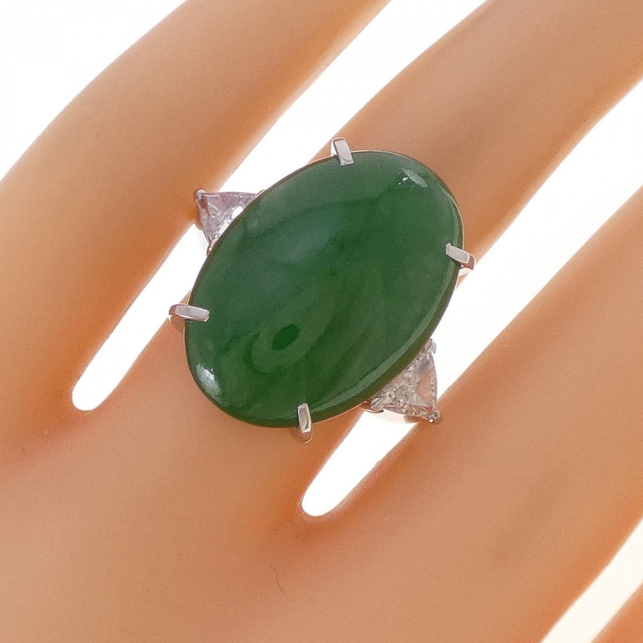 PT900 ヒスイ リング 17.39CT