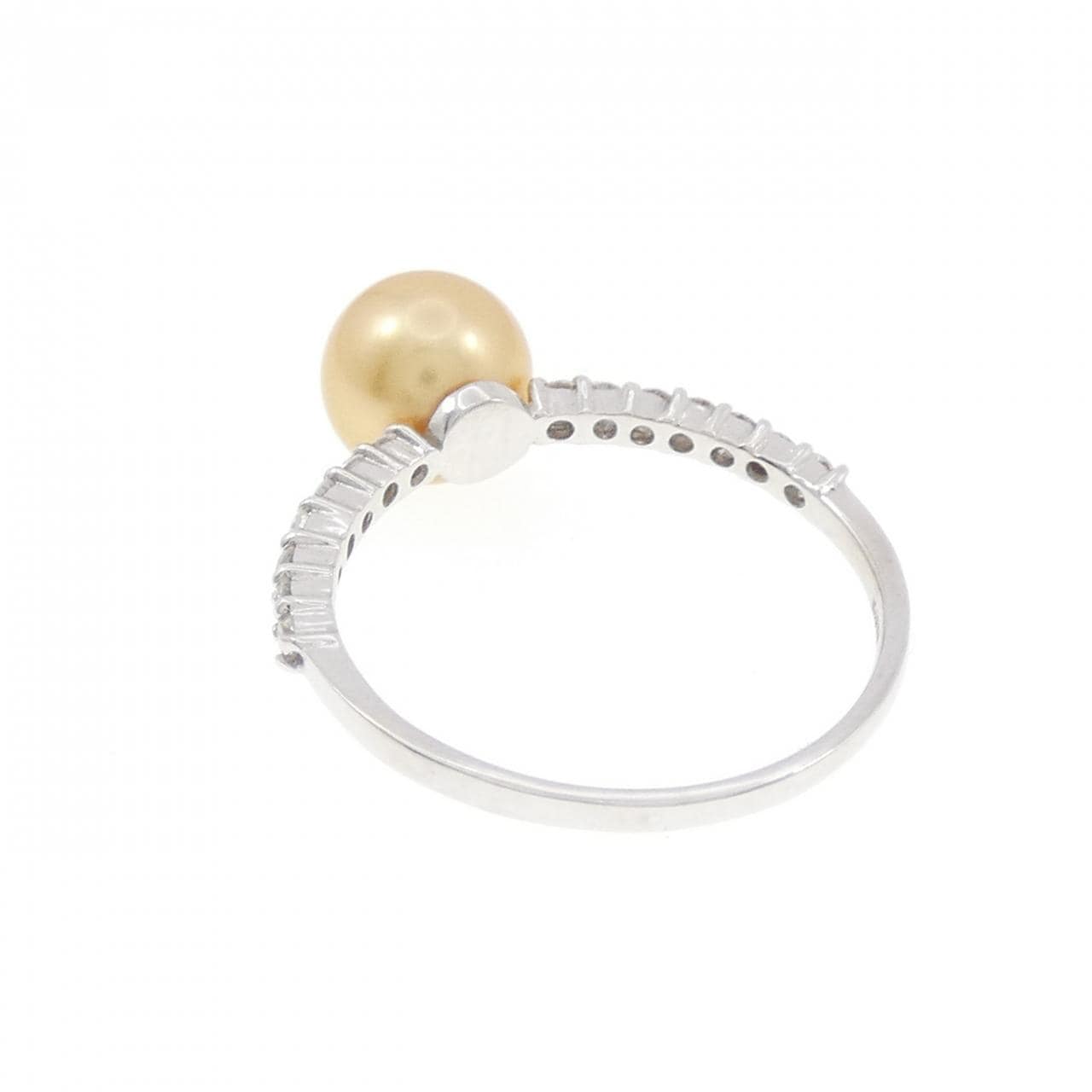 K18WG 白蝶パール リング 6.7mm