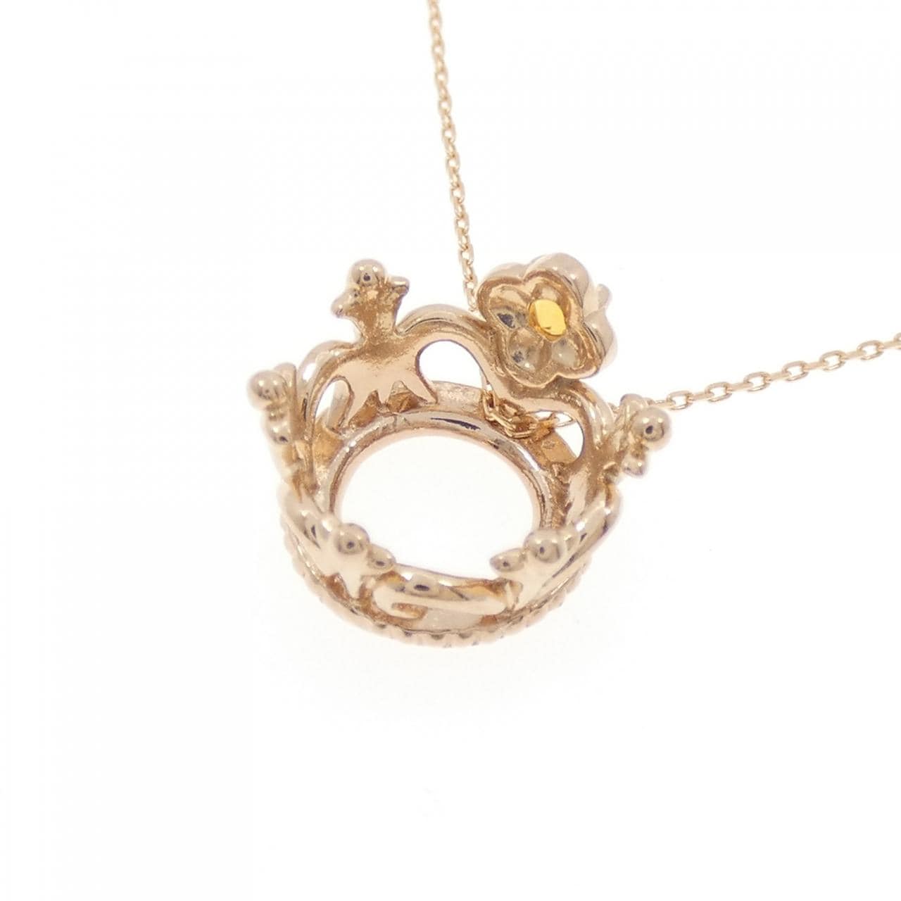 K18PG クラウン シトリン ネックレス