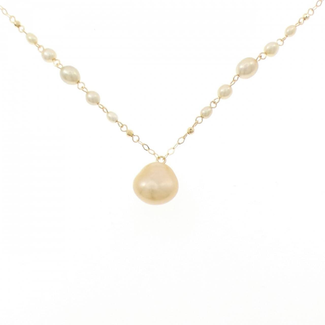 K18YG 白蝶パール ネックレス