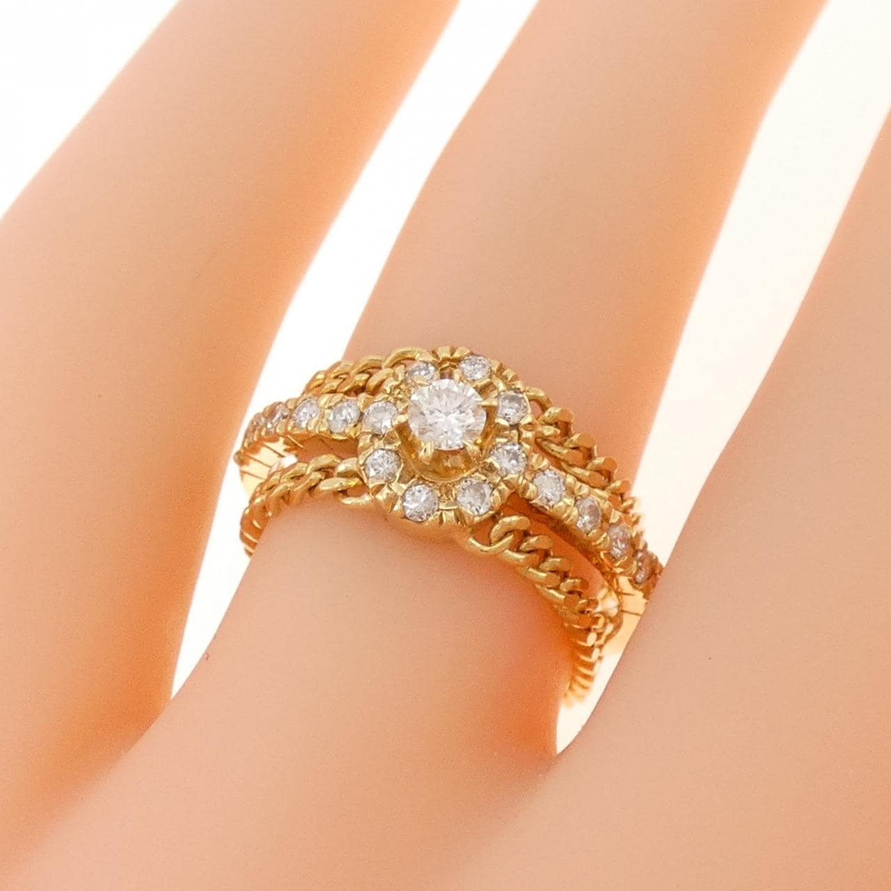 K18YG ダイヤモンド リング 0.10CT