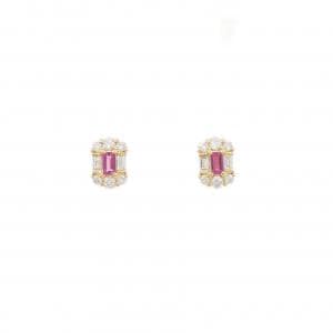 【新品】K18YG ルビー ピアス 0.17CT