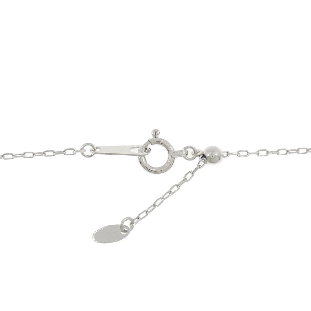 K18WG ハート×キー ダイヤモンド ネックレス 0.18CT