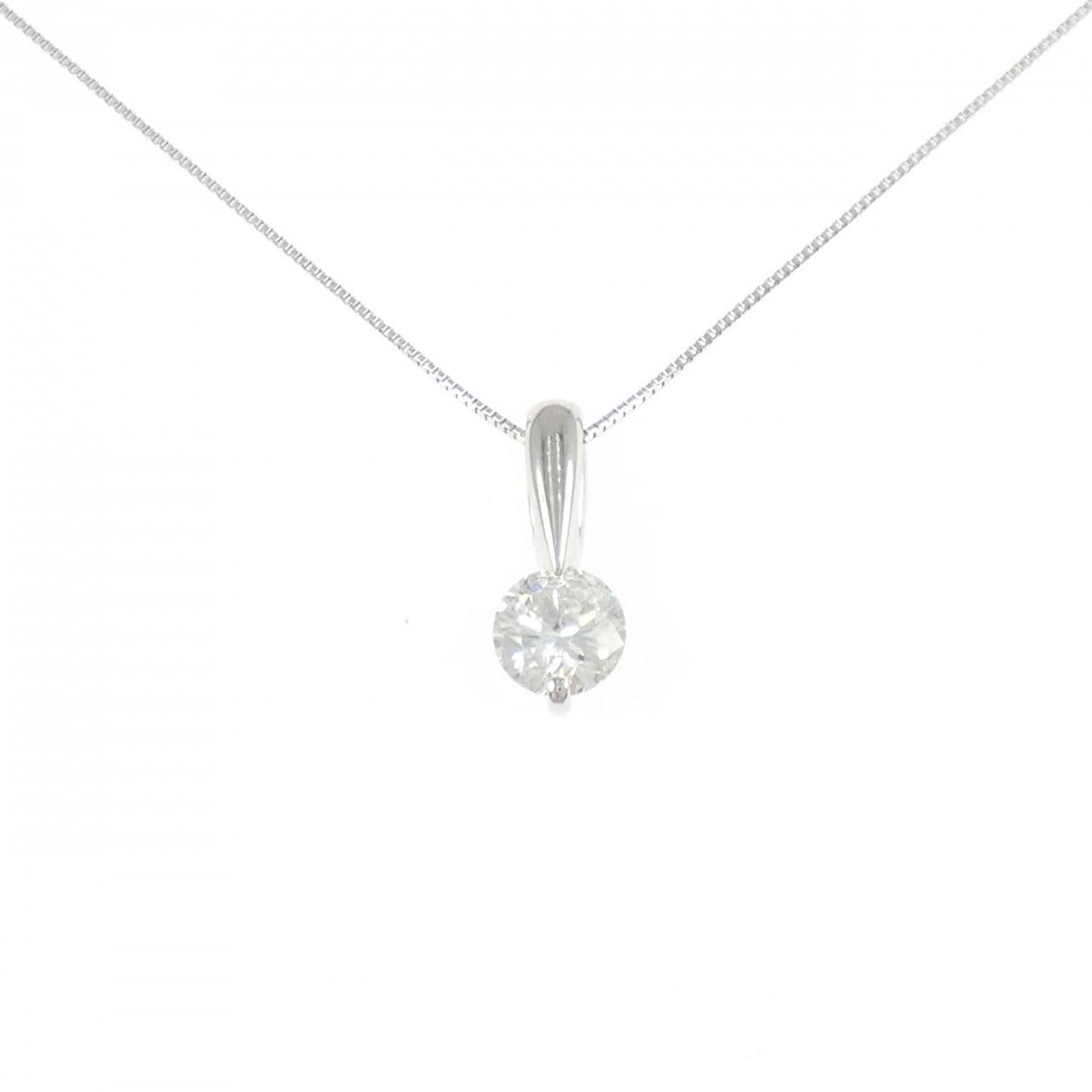 K18WG ソリティア ダイヤモンド ネックレス 0.79CT