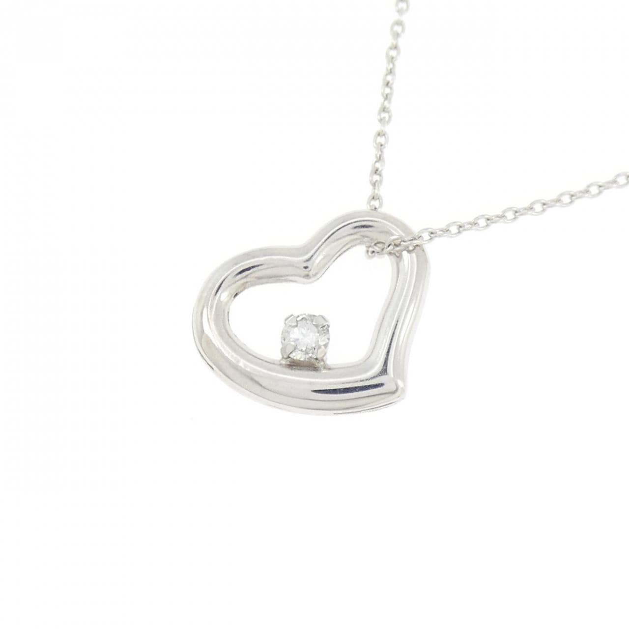 K18WG ハート ダイヤモンド ネックレス 0.08CT